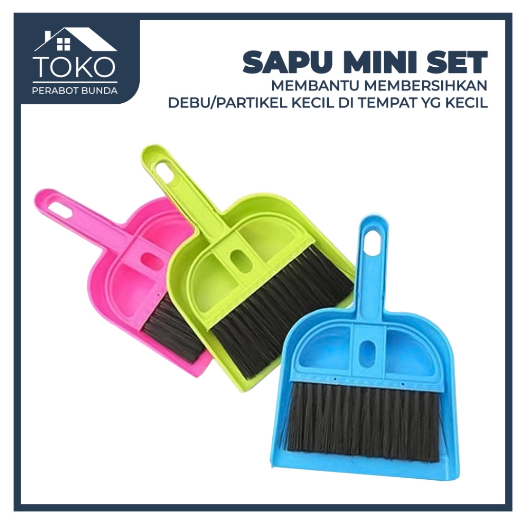 SAPU MINI SET READY HIJAU /Sapu Mini Set Serok Cikrak kecil kebersihan karpet mobil meja laptop Pemb