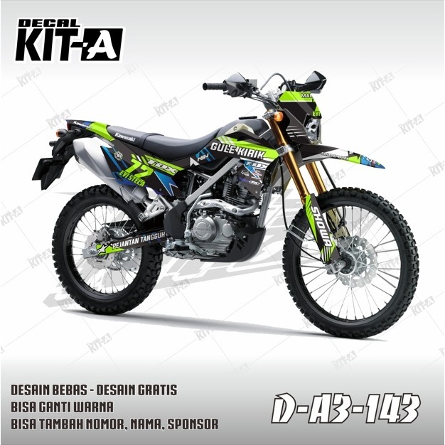 Decal Stiker Klx Bf 150 Hijau Stabilo Fluo Dekal Striping Sticker Klx 150 Bf A3-143