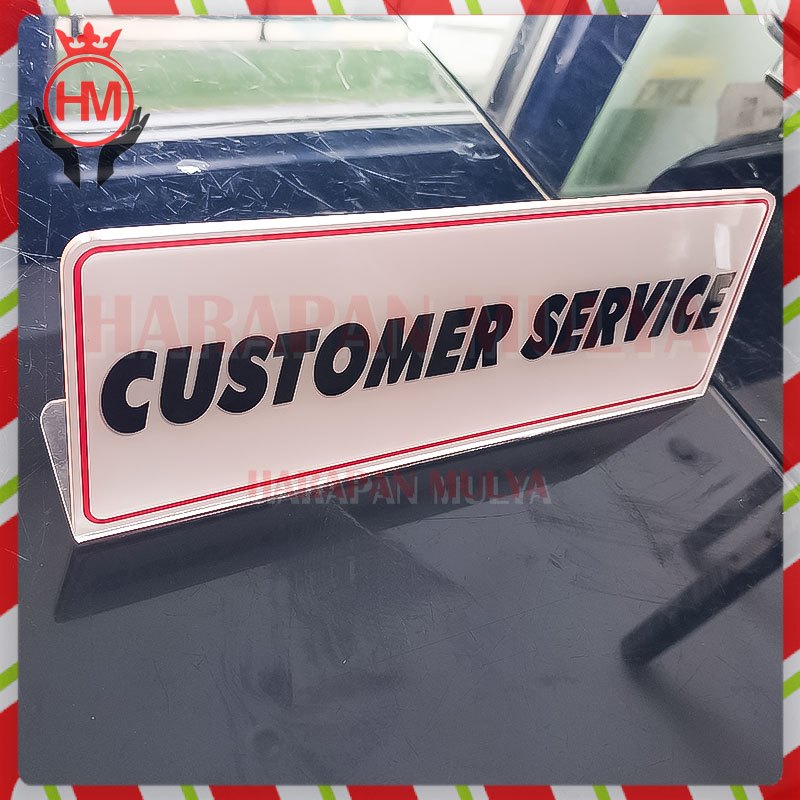 

Sign Tanda Tulisan Customer Service - Papan Meja Customer Service Akrilik - Harapan Mulya