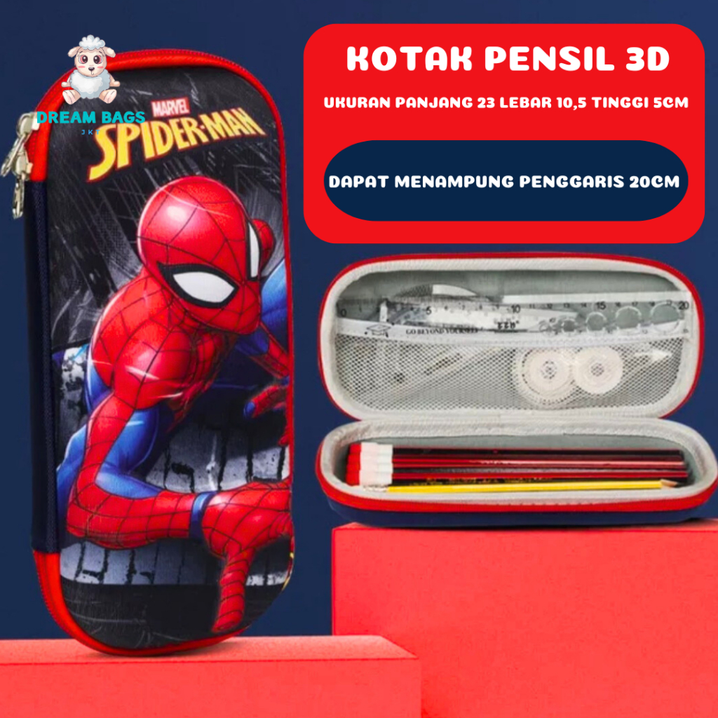 

Kotak Tempat Pensil Anak Sekolah TK SD Karakter Timbul 3D DREAM BAGS 016 Terbaru SF6