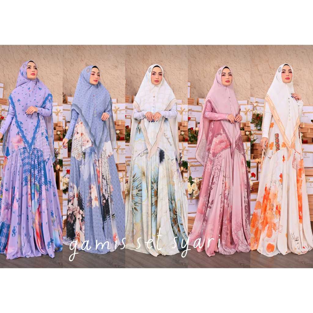 ORIGINAL Gamis  Syari LAMORA SET BY EL DEENA - ELDEENA SYAR'I Realpic ORI