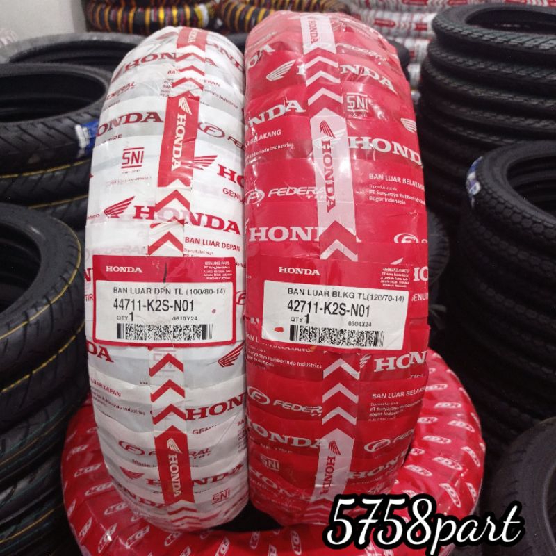 BAN LUAR HONDA  VARIO 160 AHM ORIGINAL 100/80-14, 120/70-14 ORIGINAL VARIO 160