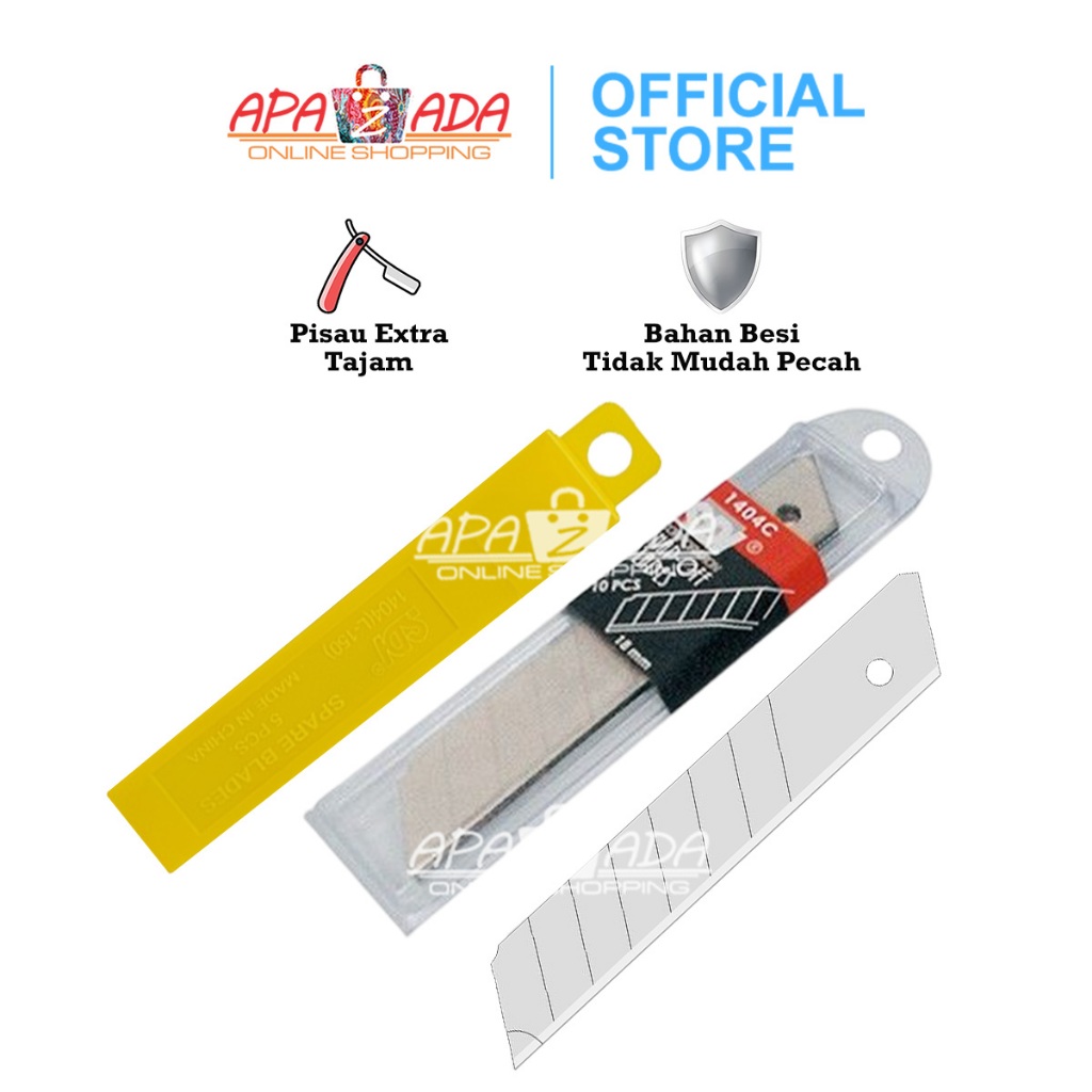 

Apazada - Refill Cutter Besar L-150 Per Tube Isi 5 Mata Pisau / Isi Ulang Pisau Cutter L-150 1404C