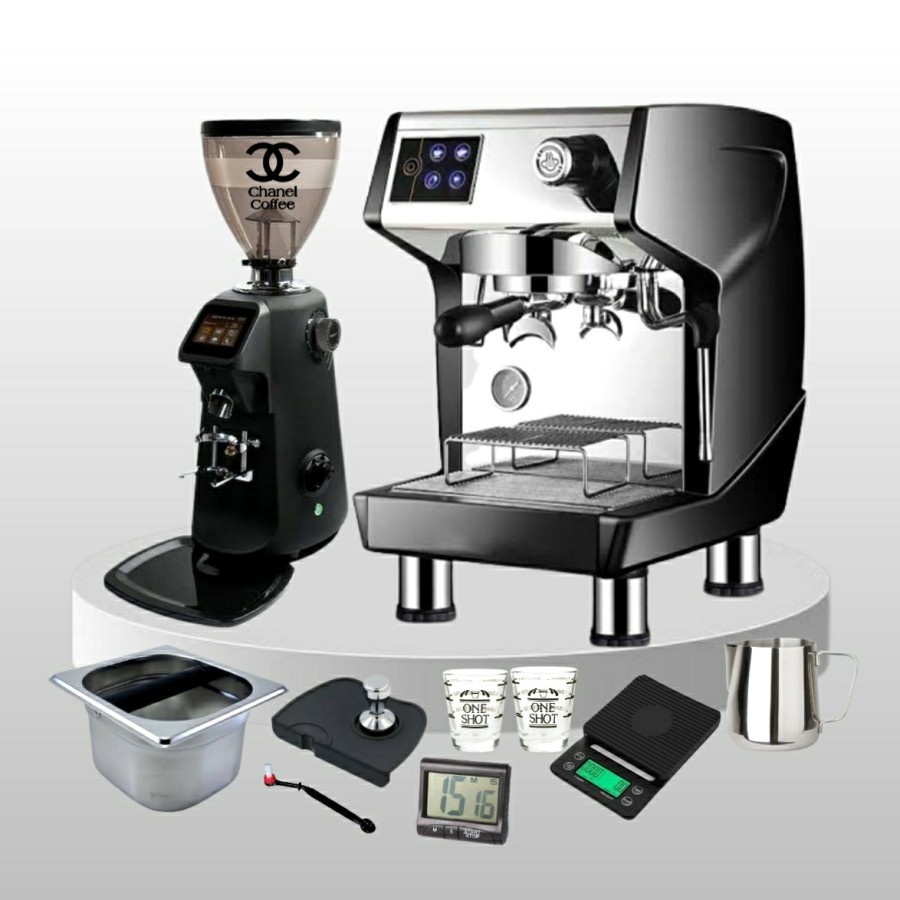 Paket Mesin Coffee Espresso Double Boiler + Grinder Maquinos E75 T + Tools