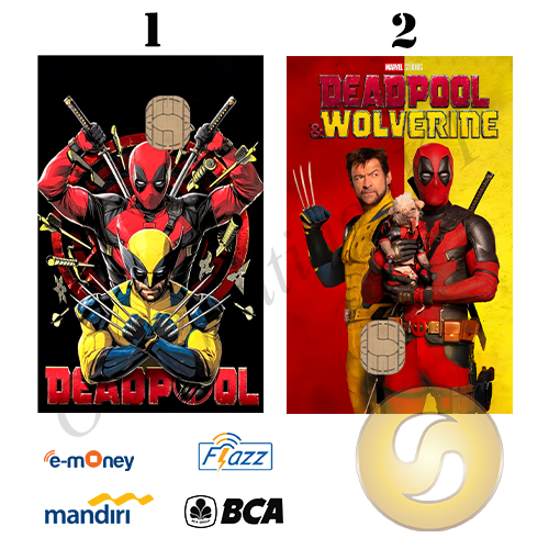 USTOM KARTU FLAZZ BCA GENERASI 2 ATAU EMONEY/SALDO 0 - DEADPOOL WOLVERINE