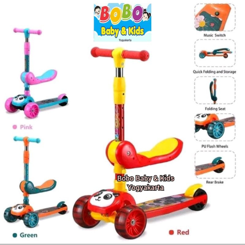 Otopet 3in1 Roda 3 Duduk dan Berdiri Skuter Anak Scooter Anak Multifungsi 3 in 1 Roda 3 Kickboard An