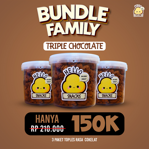 

(Trio Chocolate) 3 Toples Coklat Hello! Popcorn Medium