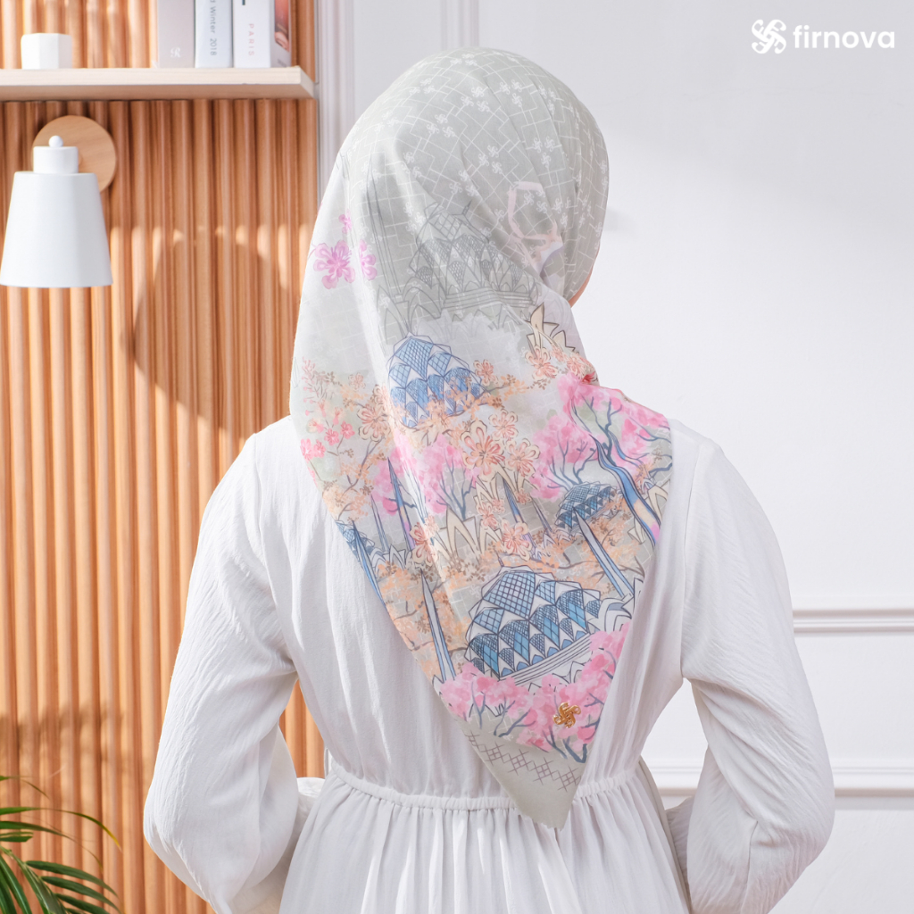 FIRNOVA HIJAB - Kerudung Segiempat Hijab Square  Voal Turkey Ultrafine Jilbab Printing Sublim Warna 