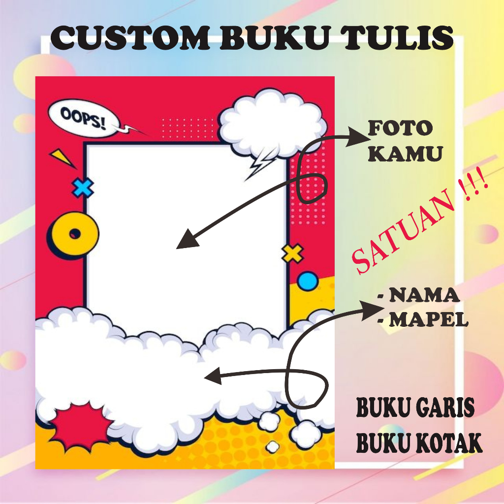 

Custom Buku Tulis Anak dengan Foto + nama dan mata pelajaran satuan