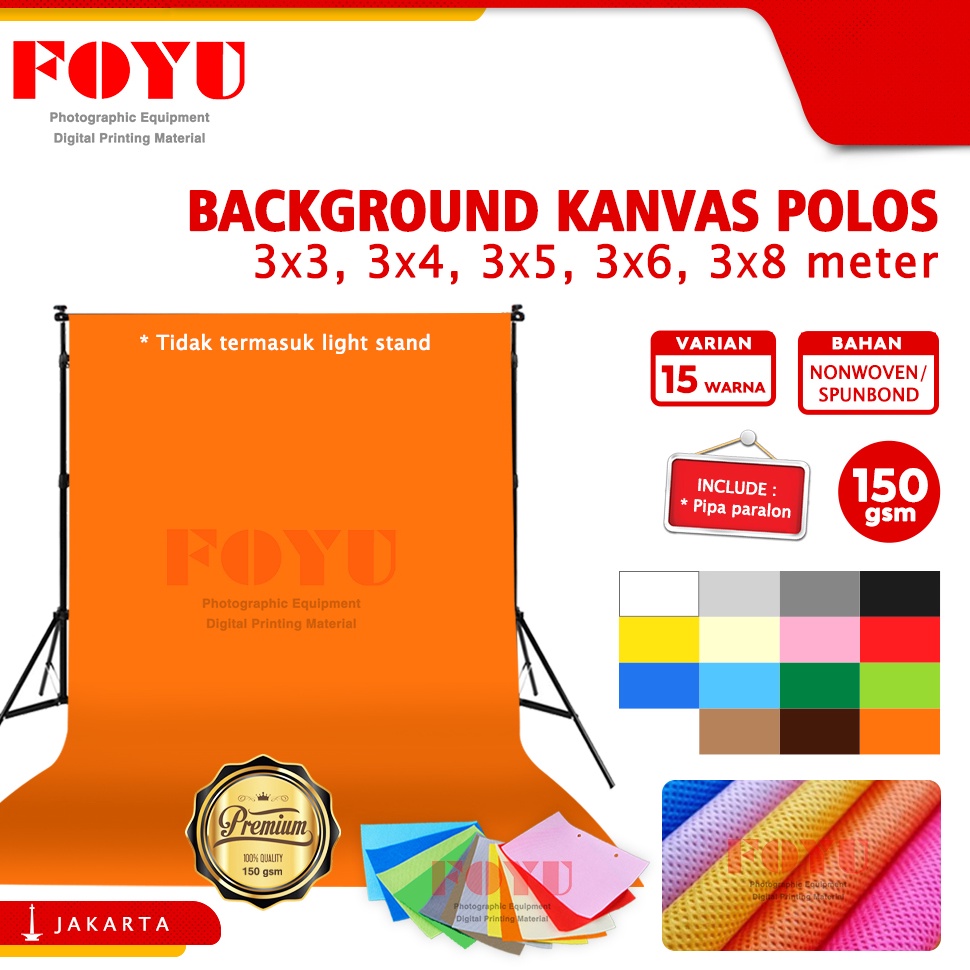 

KODE R9C7 Background Backdrop Foto Photo Self Studio Photobooth Live Kanvas Nonwoven Spunbond Polos Tebal 3x3 3x4 3x5 3x6 3x8 meter