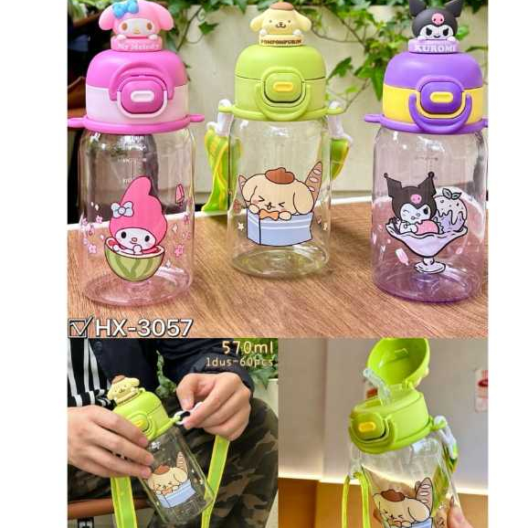BOTOL MINUM ANAK KARAKTER SANRIO BENING  KAPASITAS 660ML