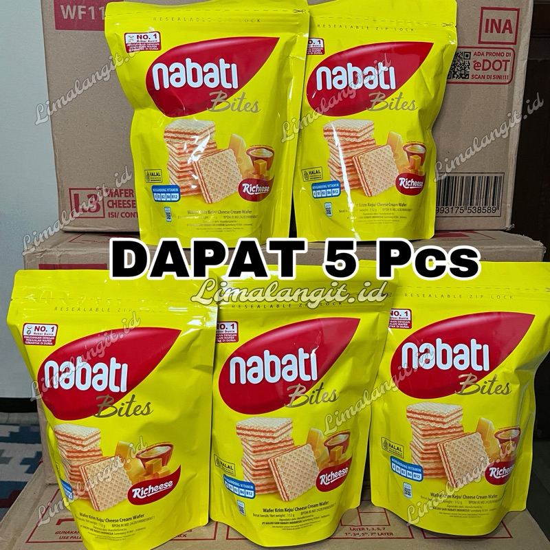 

TEBUS MURAH 1 Dus Isi 5 Pack Richeese Nabati Bites Wafer Keju