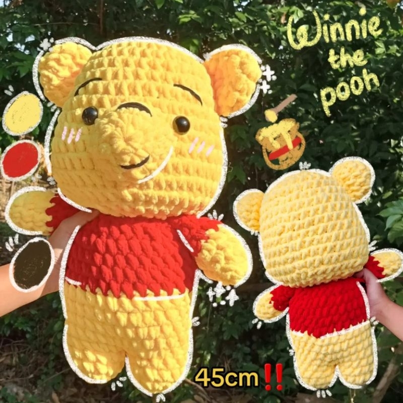 [40cm] crochet winnie the pooh doll | boneka rajut winnie the pooh | jungugurumi