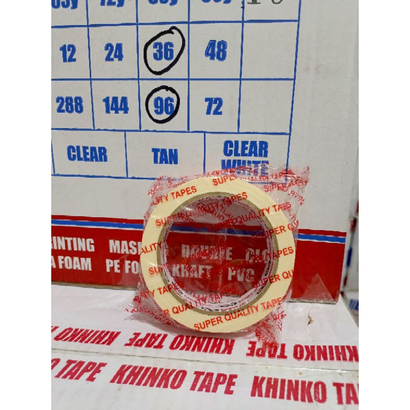 

Masking Tape Lakban Kertas KHINKO 24mm x 25 Meter (30 Yard) / Isolasi Lakban Termurah