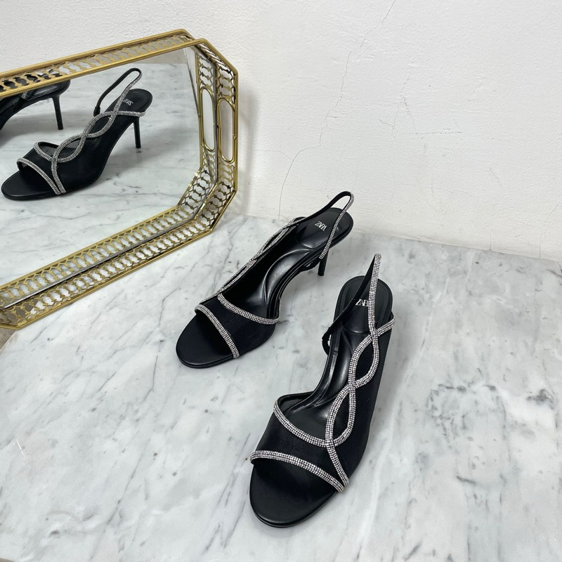 Diamond high heels 9cm by Zara slingback high quality fashion shoes sepatu wanita hak tinggi pesta k