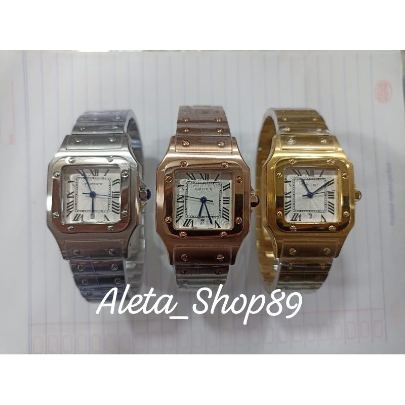 JAM TANGAN WANITA/CEWEK CARTIER SANTOS GALBEE LADY SIZE 30mm SUPER QUALITY #jamtanganwanita #cartier