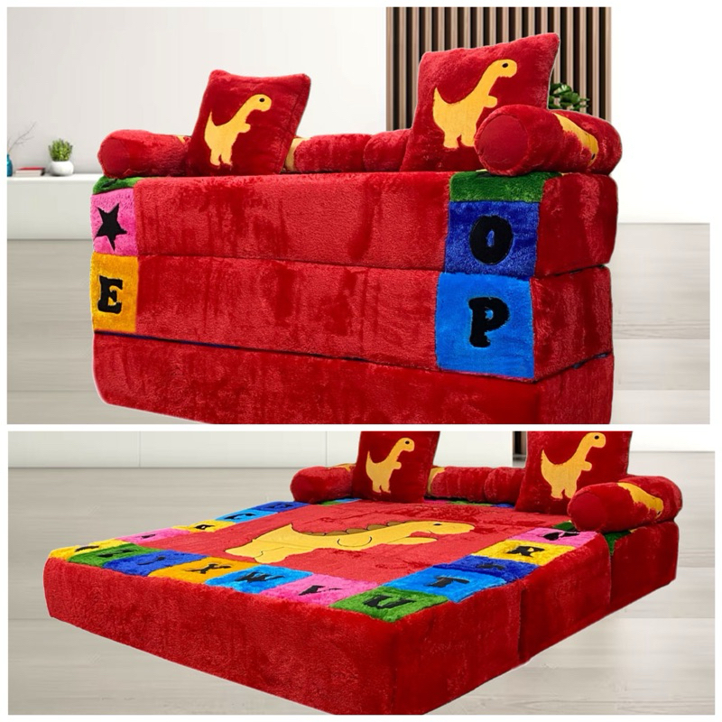 Sofa Bed Kasur Kursi Lipat Bulu Tebal Rasfur Ukuran Jumbo 200x200x30 cm