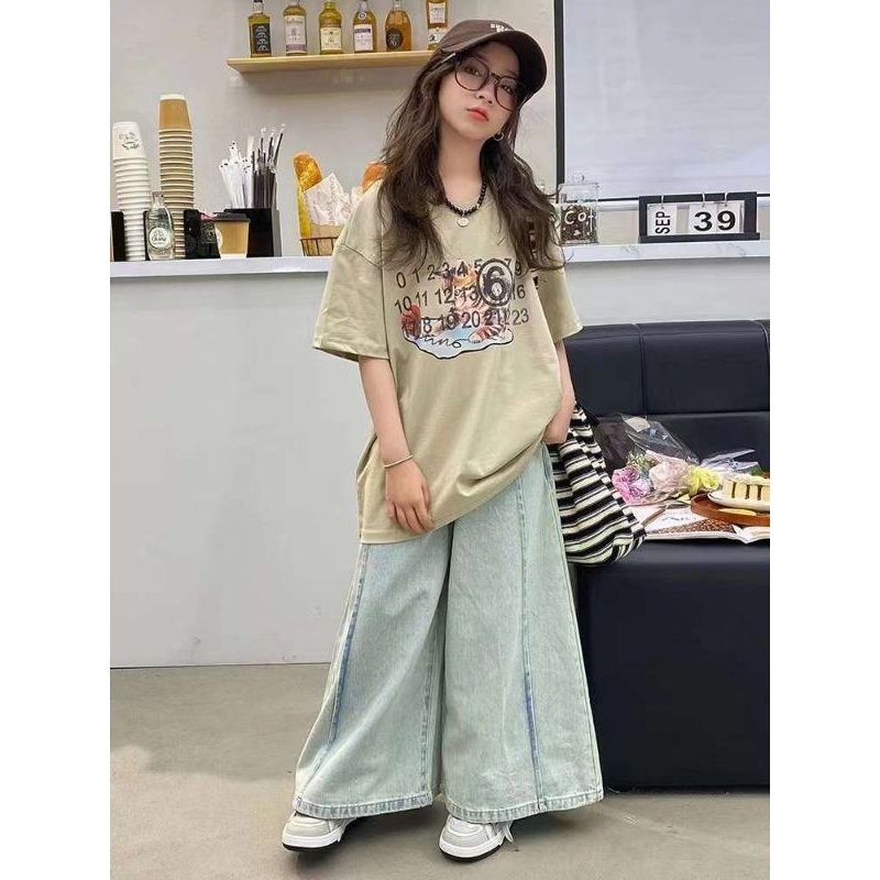 setelan anak kulot jeans import premium