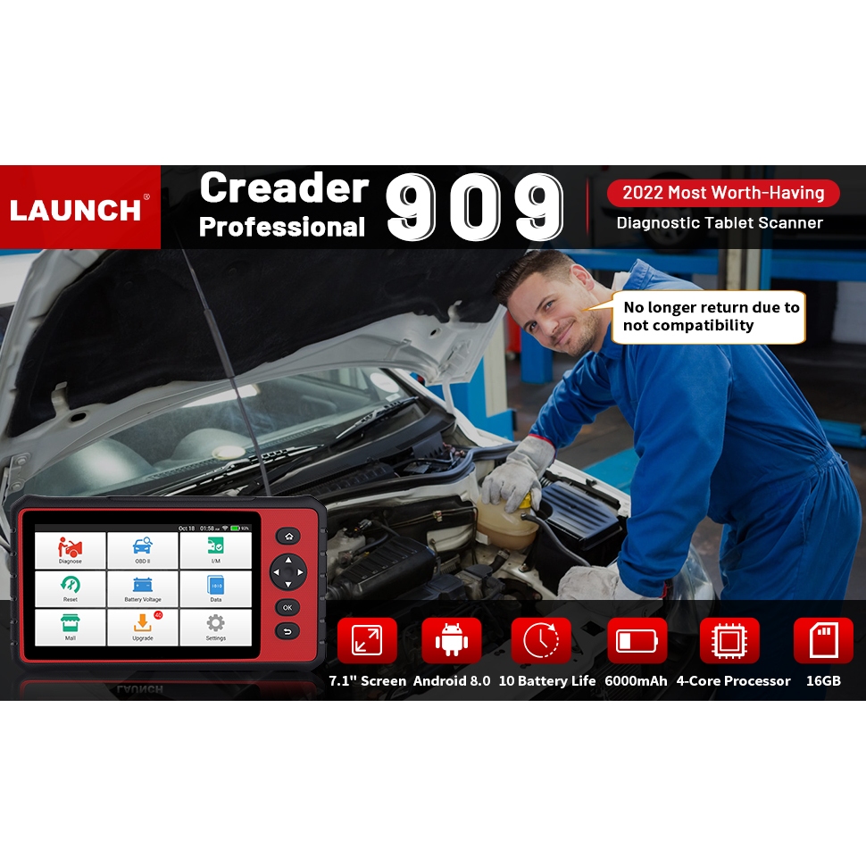 scanner mobil pofesional Launch CRP909 lengkap dengan spesial function