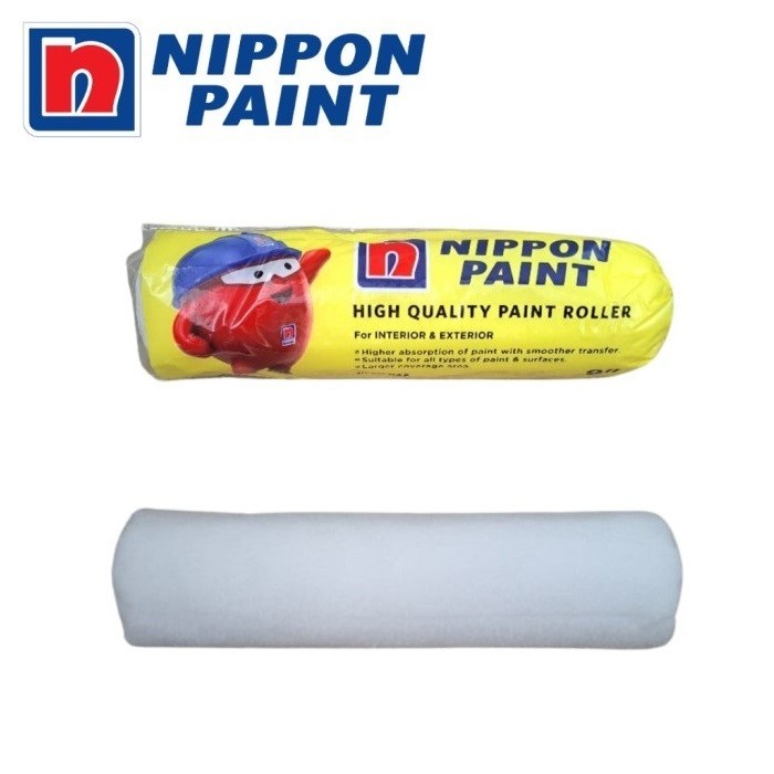 ISI Kuas Rol NIPPON PAINT 9 inch / REFILL High Quality Paint Roller 9" Busa Roll Bulu Cat Tembok Min