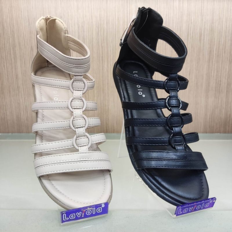 LAVIOLA SHOES ORIGINAL.Sandal Gladiator Wanita Resleting Belakang
