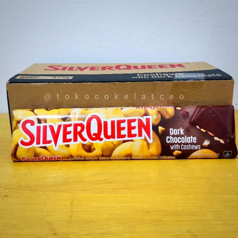 

SilverQueen 58 gram Cokelat Coklat Rasa Almond Silver Queen Dark Chocolate Mede