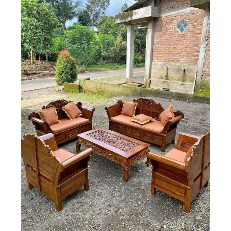 Kursi Tamu Madura Ukiran Jati/Kursi Tamu Minimalis Jati