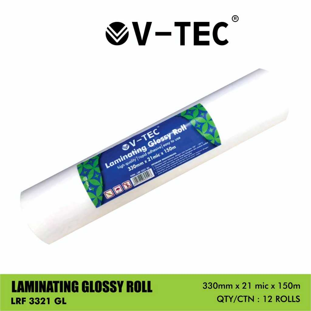

Laminating Film Roll V-Tec Glossy 330mm x 21mic x 150m