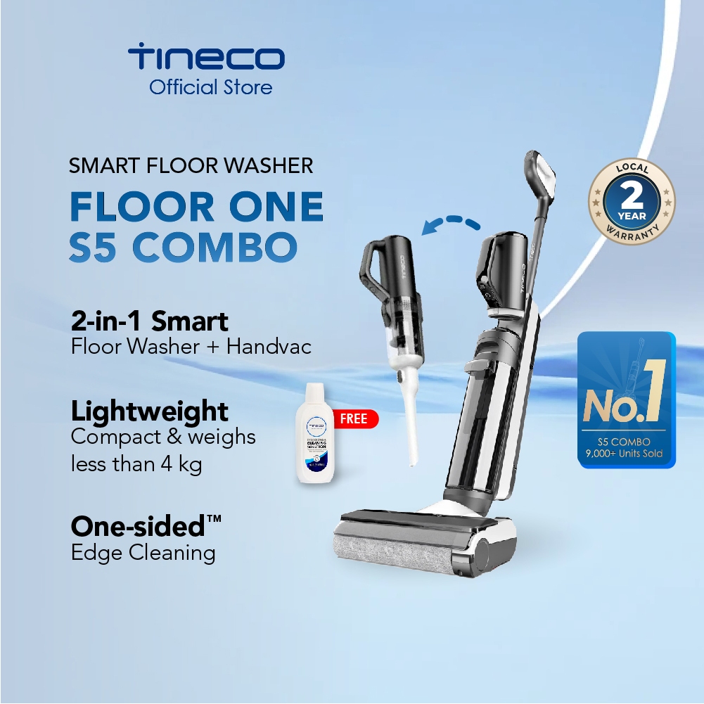 Tineco Floor One S5 Combo Smart Wet Dry Cordless Stick Vacuum Cleaner and Floor Washer Scrubber