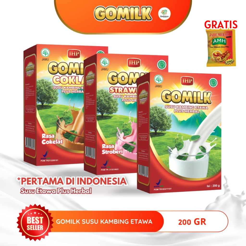 

Gomilk Susu Kambing Etawa 200gr Herbal plus daun kelor