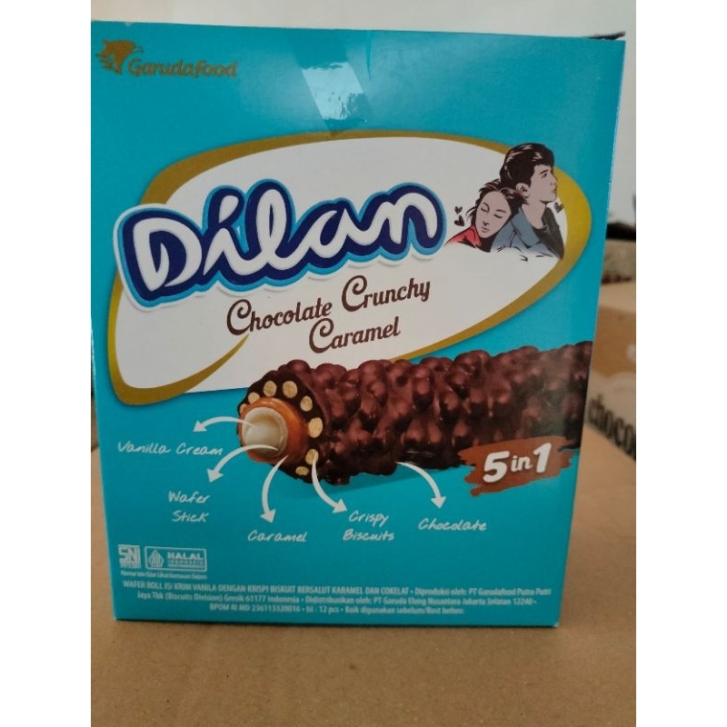 

Dilan chocolate crunchy caramel wafer roll 1 box/12 pcs