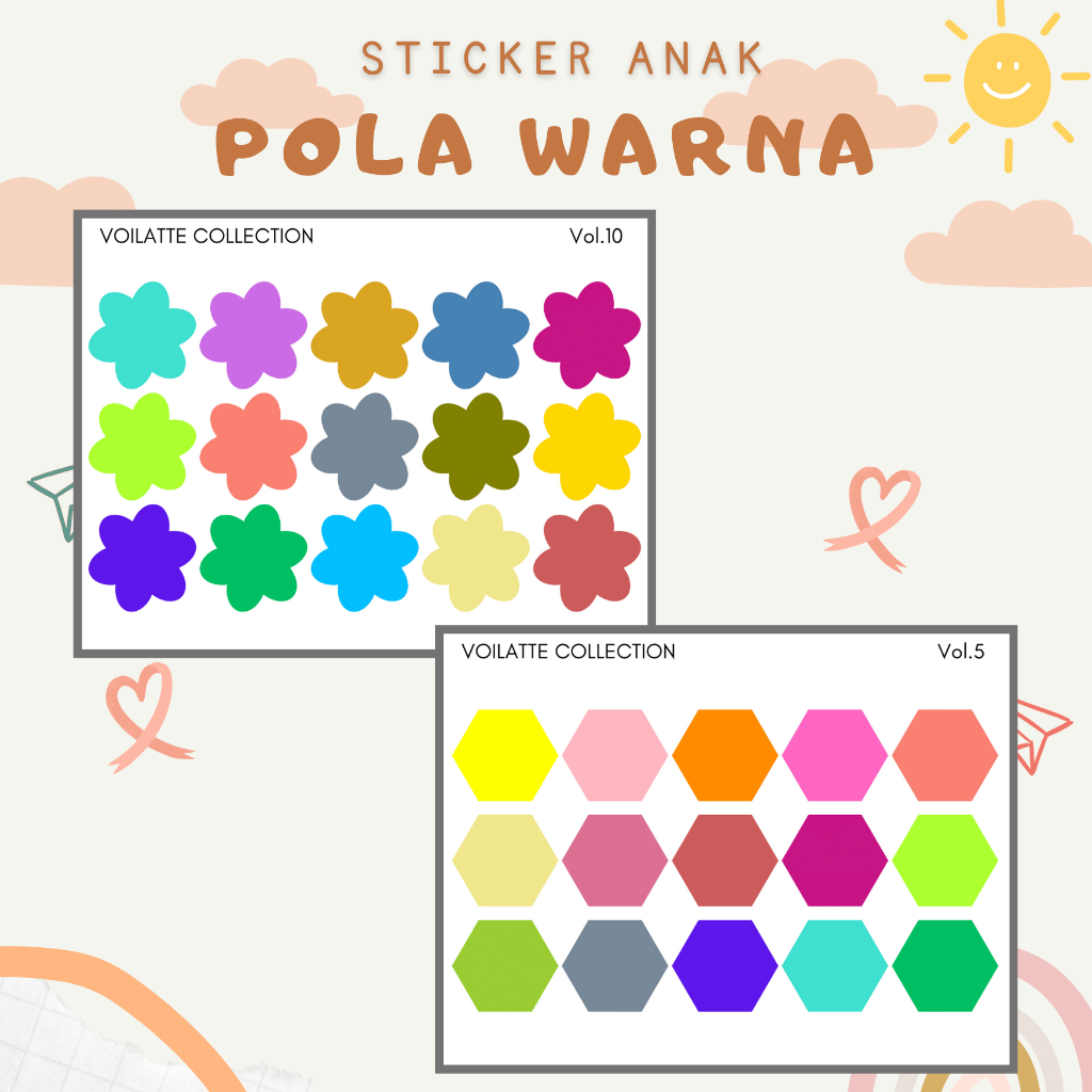 

SPS029 - 3 Lembar Sticker Kawaii Scrapbook Vintage / Shape Stiker Gradasi Journaling Scrapbook