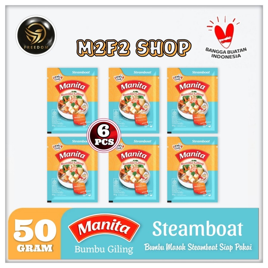 

Manita Bumbu Masak Giling Instan Rempah Asli Steamboat Sachet - 50 gr (Kemasan 6 Pcs)