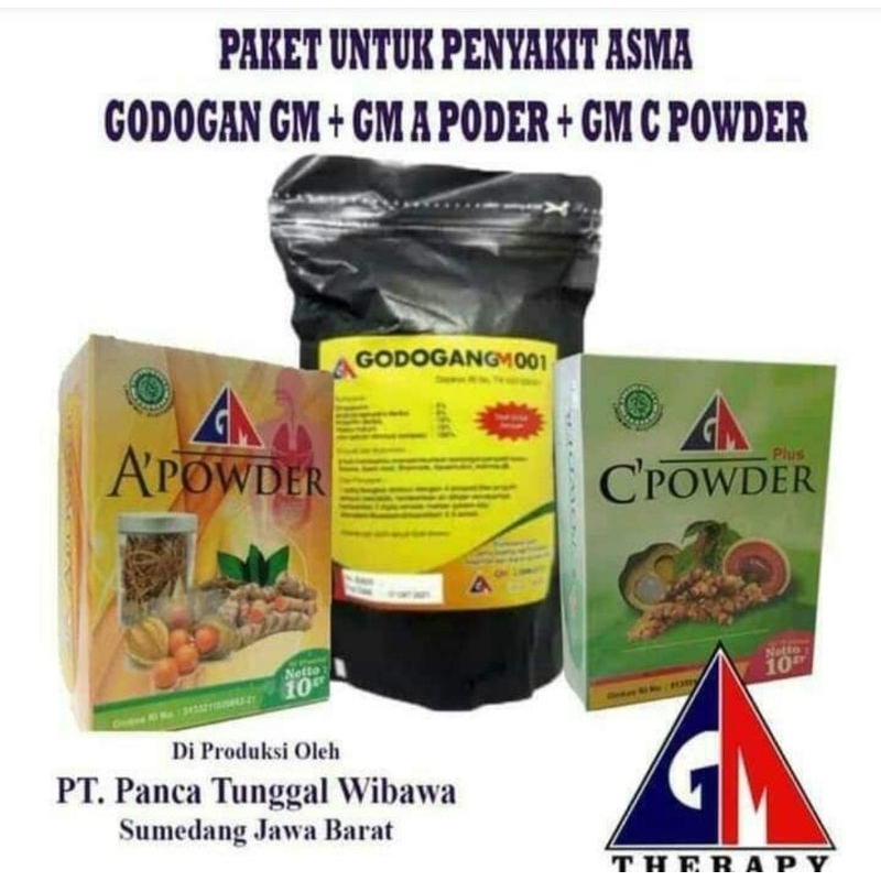 Herbal kabuyutan paket herbal asma sesak nafas A powder C powder Godogan gm001