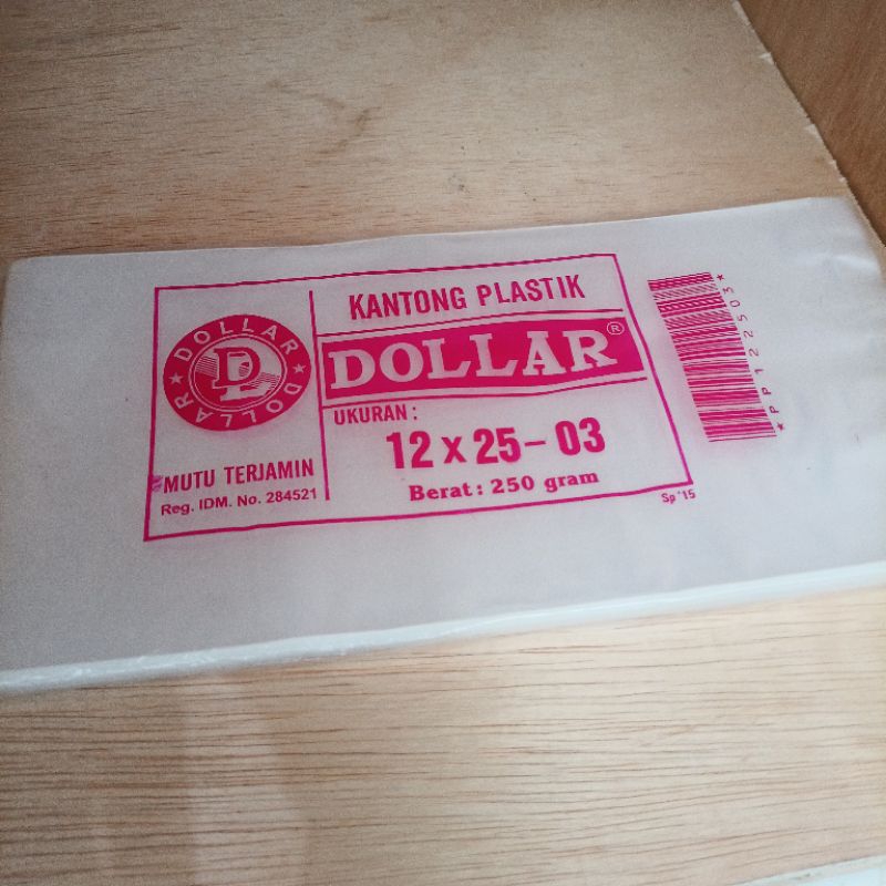 Plastik 12x25 tebal 03 Dollar