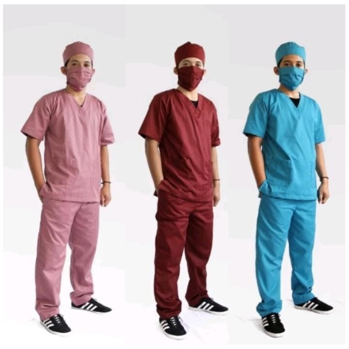 BAJU JAGA OK OKA | BAJU JAGA DOKTER PERAWAT | SETELAN BAJU JAGA PRIA WANITA LENGAN PENDEK
