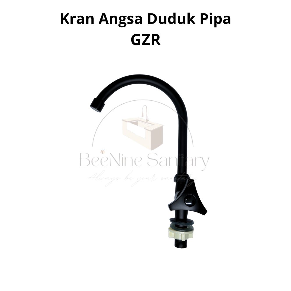 GZR Kran Angsa Duduk Pipa Black / Kran Angsa Duduk Cuci Piring / Kran Angsa Duduk Bak Cuci Piring / 