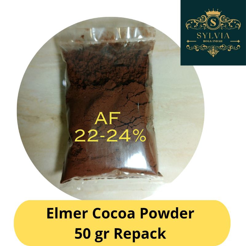 

Coklat Bubuk Elmer Cocoa Powder Dark Red PREMIUM 20-24 % 50 gr Repack