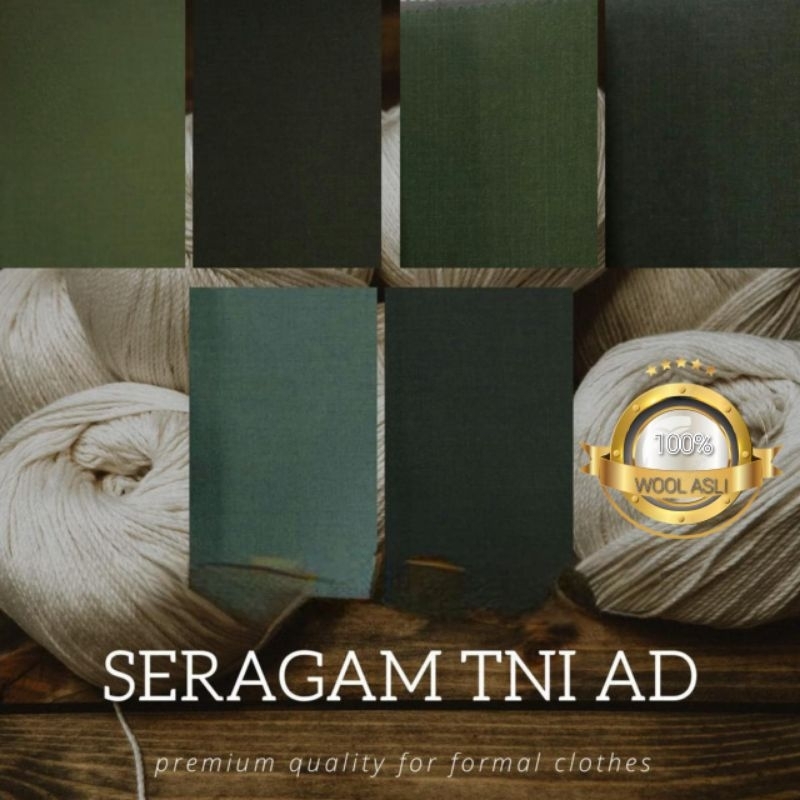 kain bahan setelan PDH/PDU TNI-AD premium super woll asli seragam dinas SNI