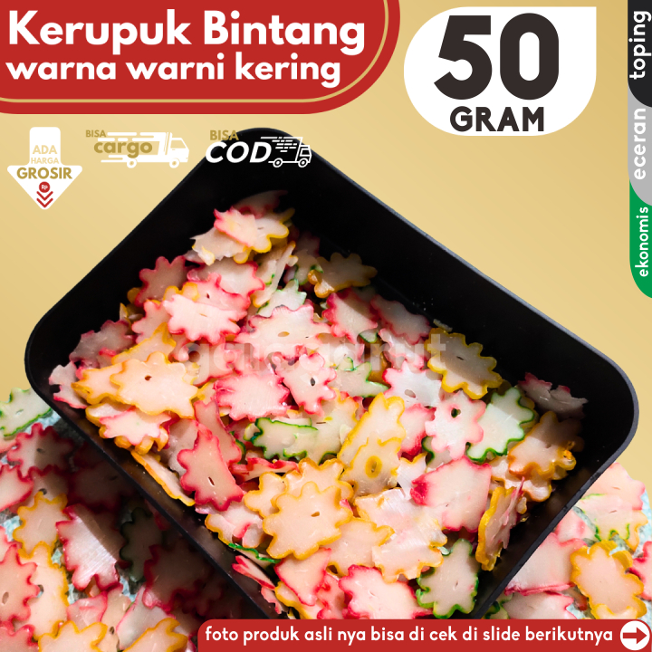 

Kerupuk Bintang isi 50g Bahan Seblak by GG (Bisa COD/Grosir/Kargo)