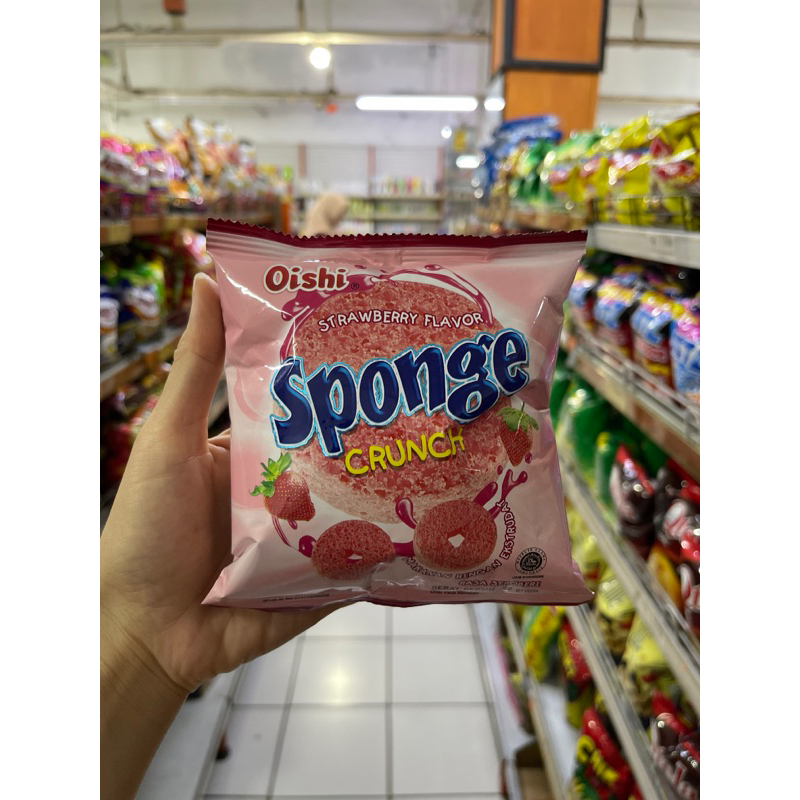 

oishi sponge crunch strawberry 22g - oishi sponge strawberry