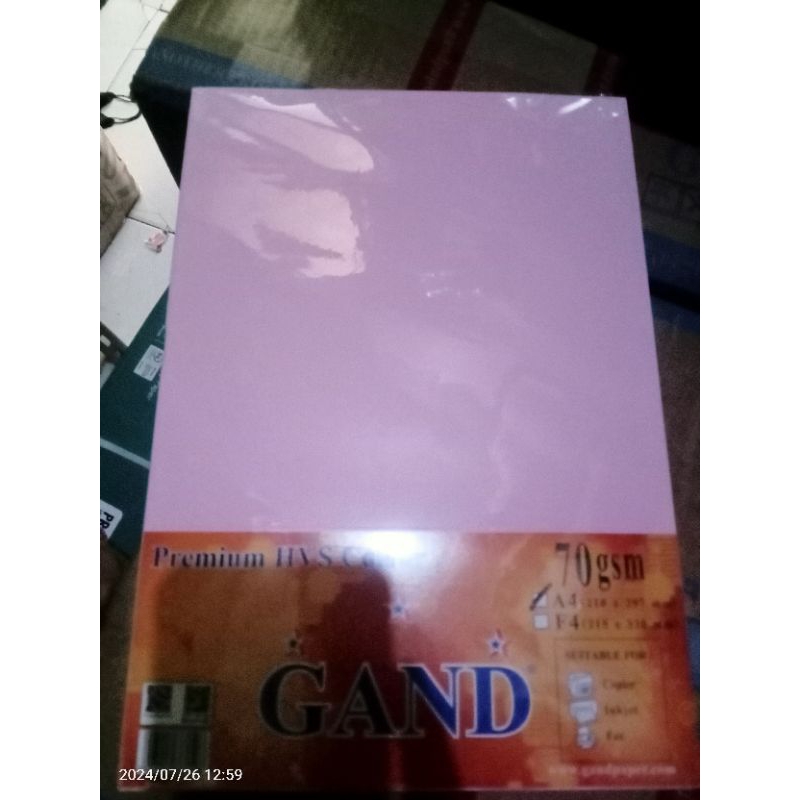 

kertas hvs a4 warna pink gand 70 gsm 1 rim
