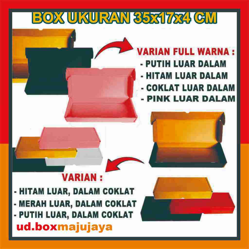 

Box Ukuran 35x17x4 cm / Box Sarung / Box Lipat Samping / Kardus Polos