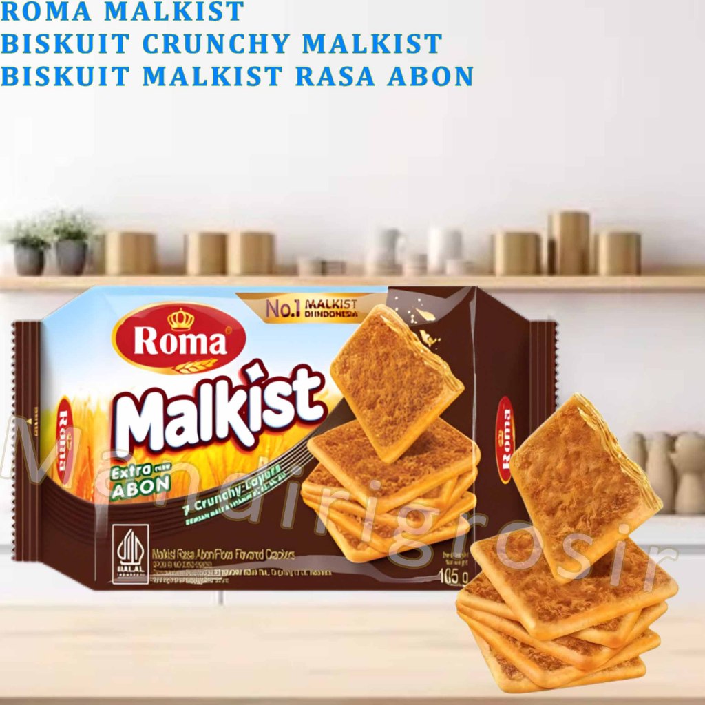 

Biskuit Crunchy Malkist * Roma Malkist * Biskuit Malkist Rasa Abon * 105gr