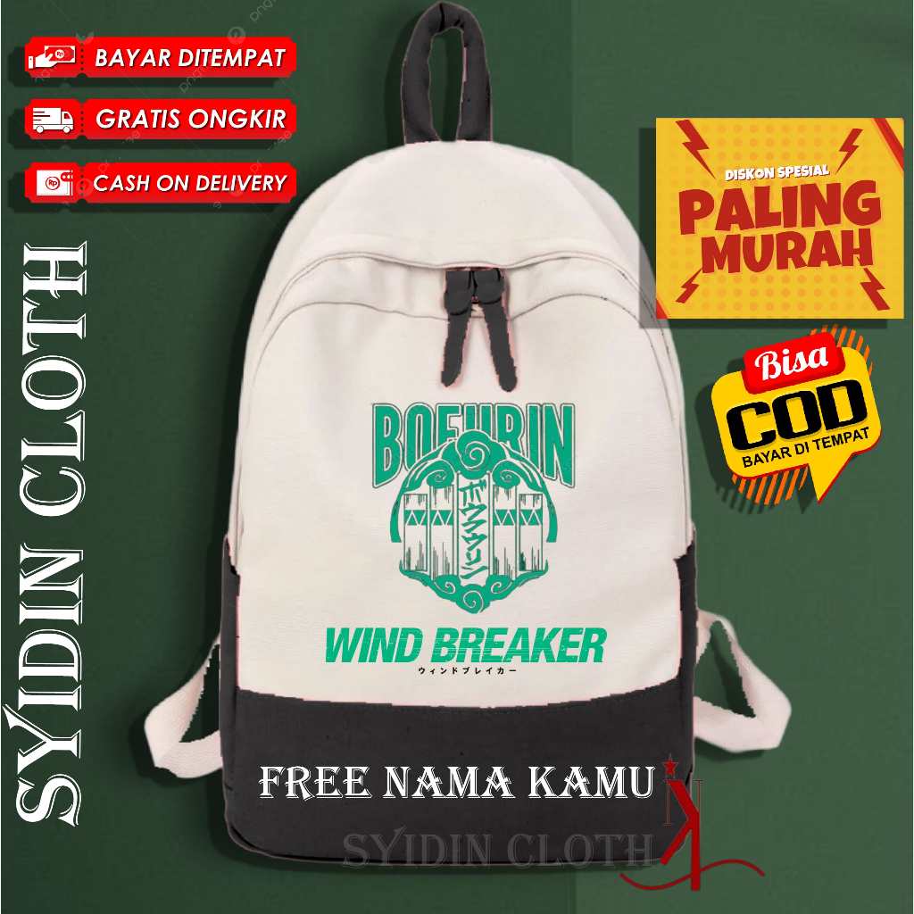 Tas Anak Anime Wind Breaker / Tas Anak Anime Bofurin / Tas Anak Bofurin / Tas Anime / Tas Sekolah