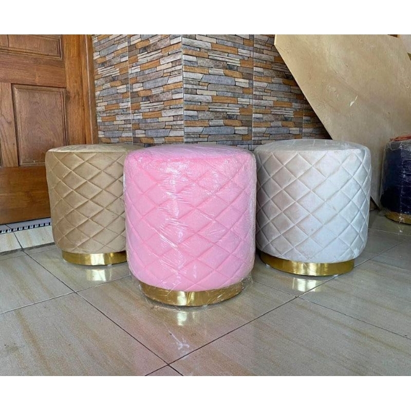 Kursi Sofa Stool Bulat Ottoman Aesthetic