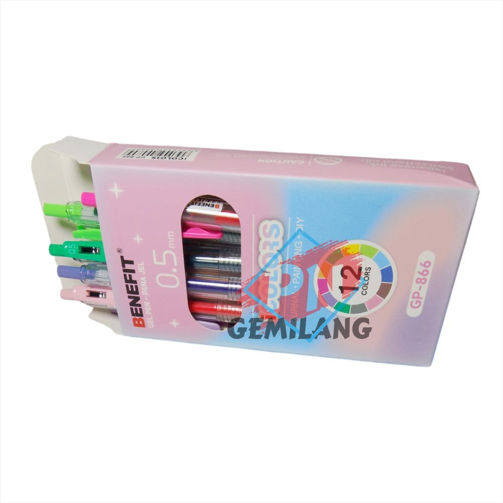 

PENA GEL BENEFIT Gel Pen iCOLORS 0.5mm GP 866 BOLPOINT OIL PEN Harga 3 pcs