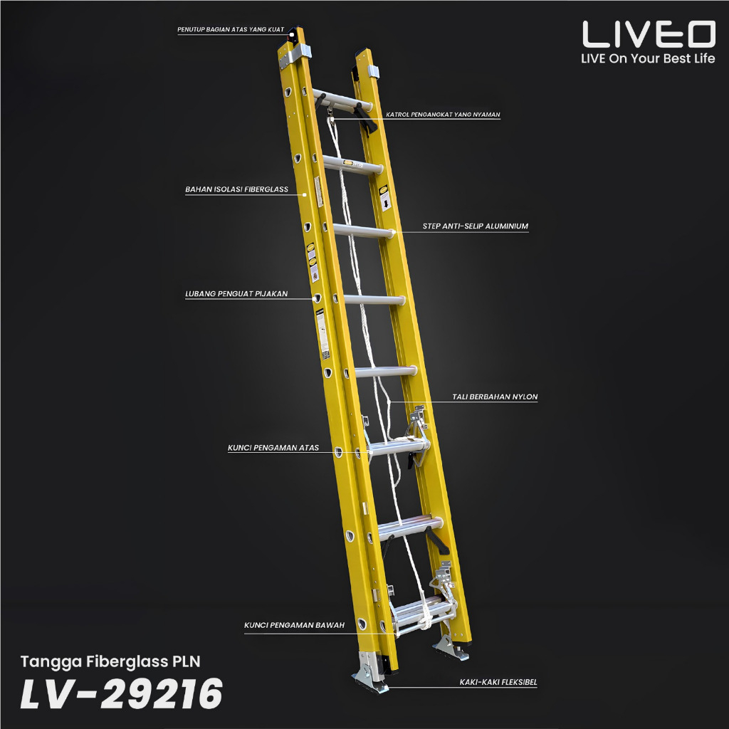 Tangga fiberglass PLN 9.45m LIVEO LV-29216