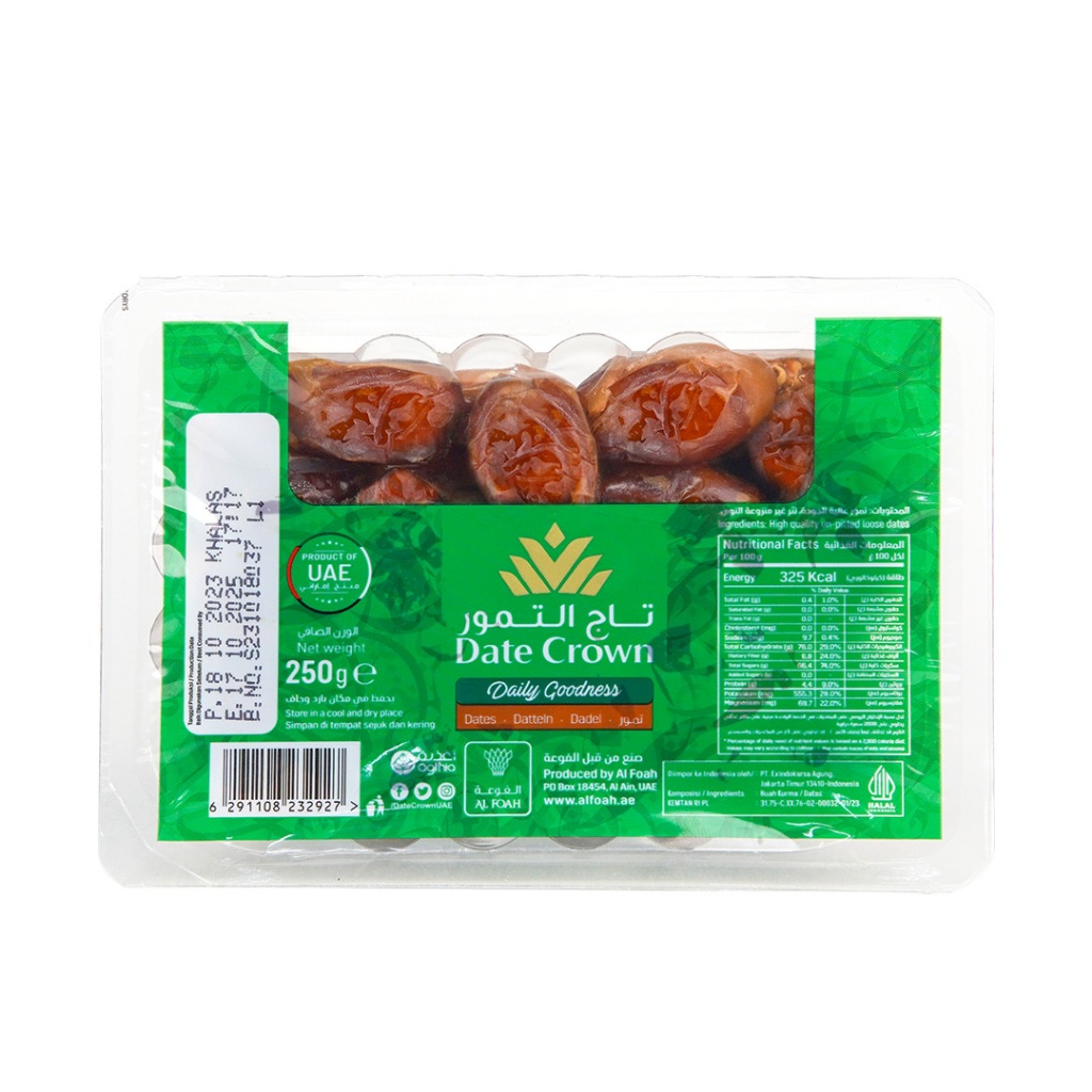 

Kurma khalas date crown 250 gr rigid