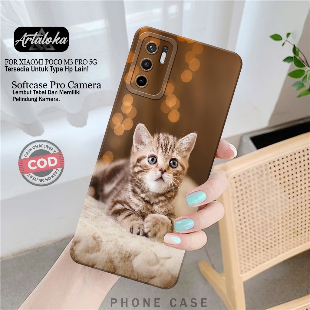 Softcase Hp Xiaomi Poco M3 Pro 5G Fashion Case Kucing Case Poco M3 Pro 5G Silikon TPU Pro Camera Cas